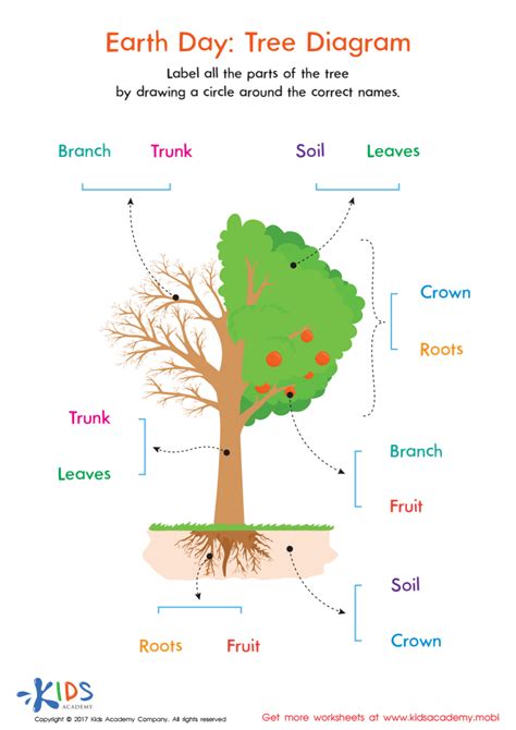 Earth Day: Tree Diagram Worksheet, Free Printable for Kids