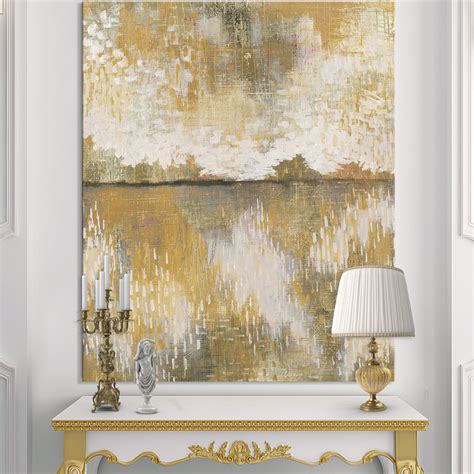 DESIGN ART Designart "Glam Cream and Brown Curious Sky" Modern Premium ...