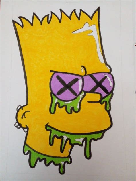 Bart Simpson | Graffiti drawing, Easy graffiti drawings, Mini canvas art