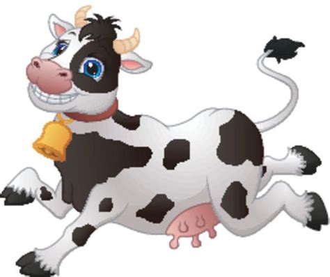 Happy Jumping Cartoon Cow Wall Decal – WallMonkeys.com