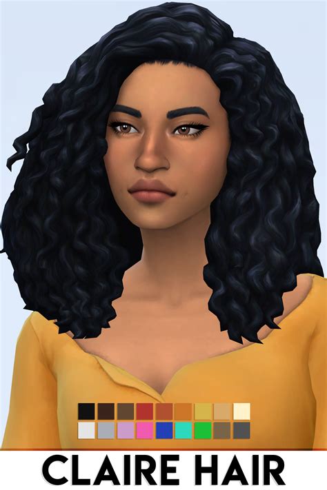 CLAIRE HAIR BY VIKAI | ImVikai | Sims 4 curly hair, Sims, Sims hair