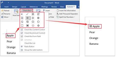 Word insert checkbox row - mccaqwe