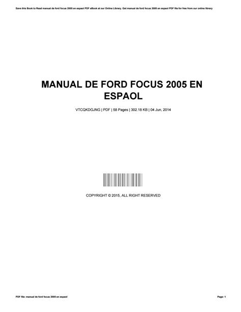 Manual de ford focus 2005 en espaol by pagamenti14 - Issuu