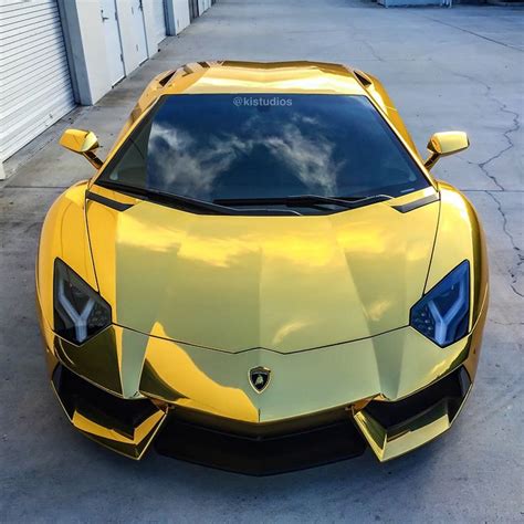 Gold Lamborghini Aventador - KI Studios | Gold lamborghini, Sports cars ...