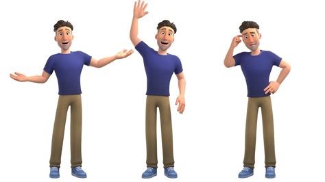 3D model Man Cartoon Character Rigged in Blender VR / AR / low-poly ...