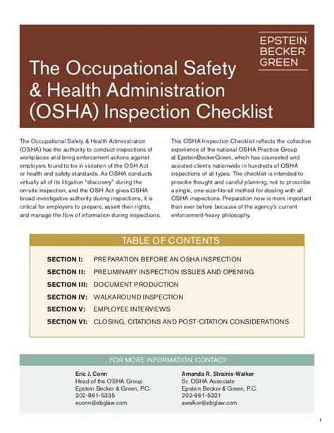 Osha Safety Inspection Checklist Template - prntbl ...