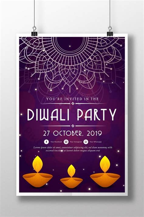 Purple Diwali Party Poster | AI Free Download - Pikbest