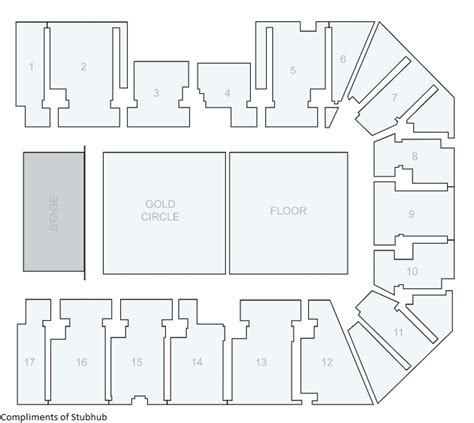 Resorts World Arena Birmingham Seating Map - Gold Circle