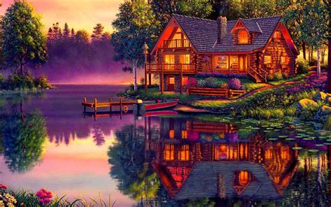 Lake Cabin Wallpapers - Wallpaper Cave