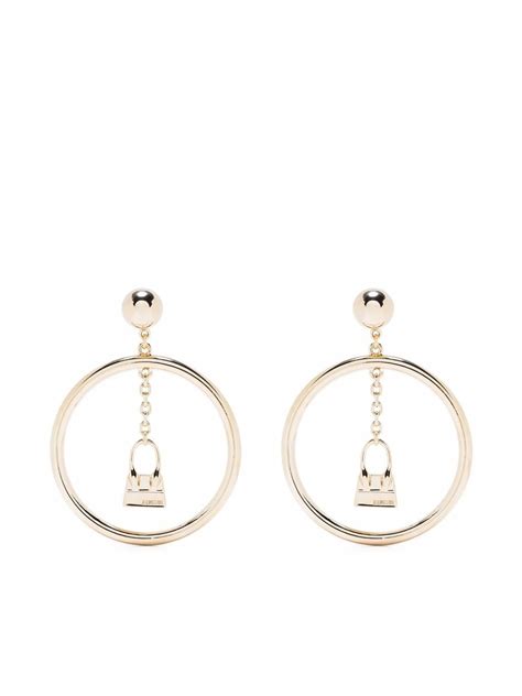 Jacquemus Chiquito Hoop Earrings In Gold | ModeSens