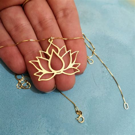 Gold Lotus Necklace Flower Necklace Lotus Necklace Lotus | Etsy