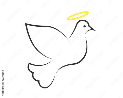 White dove with halo as the Holy Spirit symbol Stock Vector | Adobe Stock