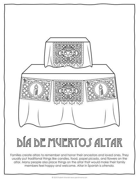 Day Of The Dead Altar Coloring Pages