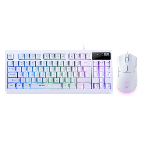 Buy RGB White Gaming Keyboard and Mouse Combo,87 Keys USB Wired RGB ...