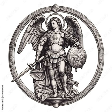 St. Michael the Archangel Illustration. Archangle Saint Michael ...