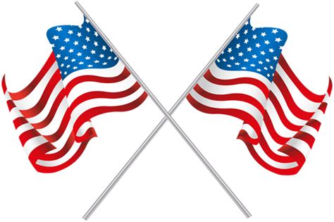 USA Crossed Flags PNG Clip Art Image | Clip art, Cross flag, Art images