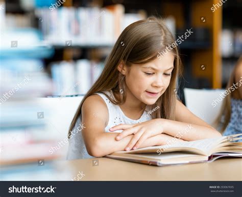 Little Girl Reading Books Library Stock Photo 293067695 | Shutterstock