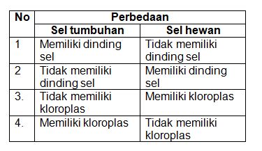 Perhatikan tabel berikut ini! Perbedaan ant...