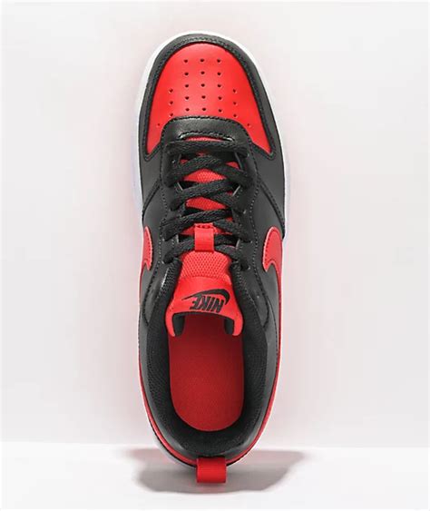 Nike Kids' Court Borough Low 2 Black & Red Shoes