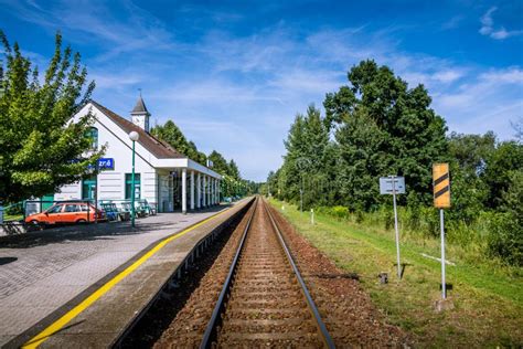 Small train station. stock photo. Image of building, landscape - 97945770