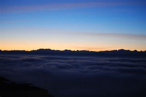 Sunrise over the sea in the alps free image download