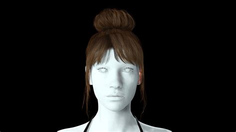 Female Hair Colorable - 3D Model by khaloui