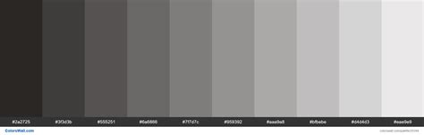 Tints of Bokara Grey color #2A2725 hex | Grey color hex, Color textures ...