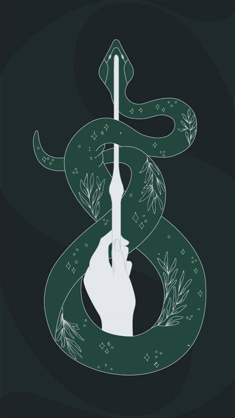 Download Slytherin Aesthetic Vector Art Wallpaper | Wallpapers.com