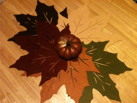 5 felt leaf placemats from bed, bath and beyond ($1 each) combined make ...