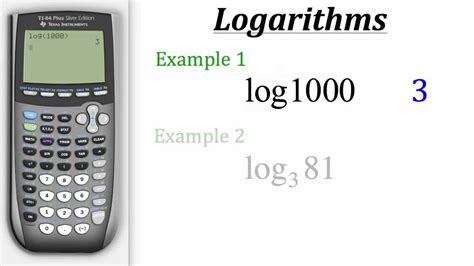 TI Calculator Tutorial: Logarithms - YouTube