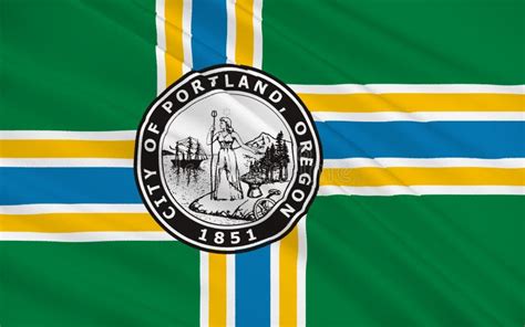 Flag of Portland in Oregon, USA Stock Photo - Image of astoria, banner ...