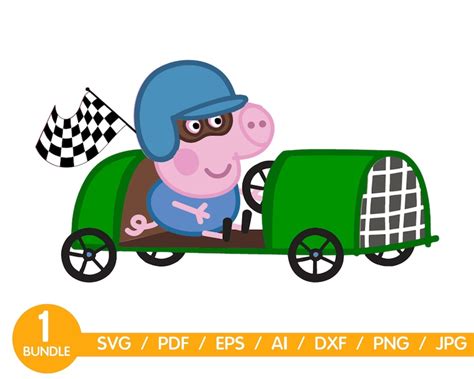 Peppa Pig Svg Race Car Svg Racing Svg Peppa Pig Clipart Peppa Pig in ...