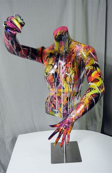 Spray paint on mannequin bust recycled by https://www.deviantart.com ...