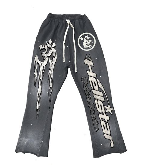 Hellstar Racer Flared Sweatpants Vintage Black - L | Clothing branding ...