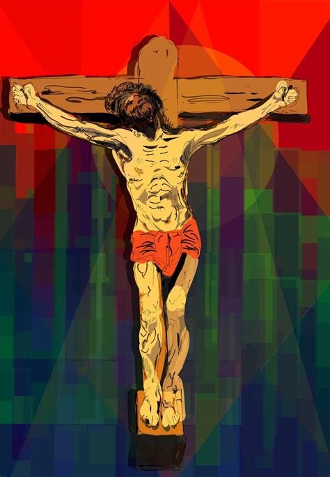 Jesus crucifixion abstract painting Painting by KARTICK DUTTA | Saatchi Art