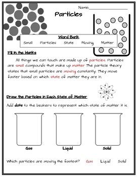 Particle Theory Worksheet by Super Simple Sheets | TPT