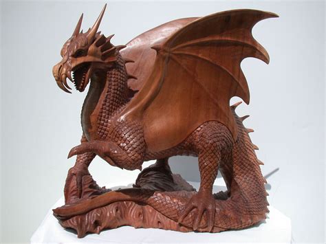 hand carved wooden dragon | Dragon statue, Dragon figurines, Dragon ...