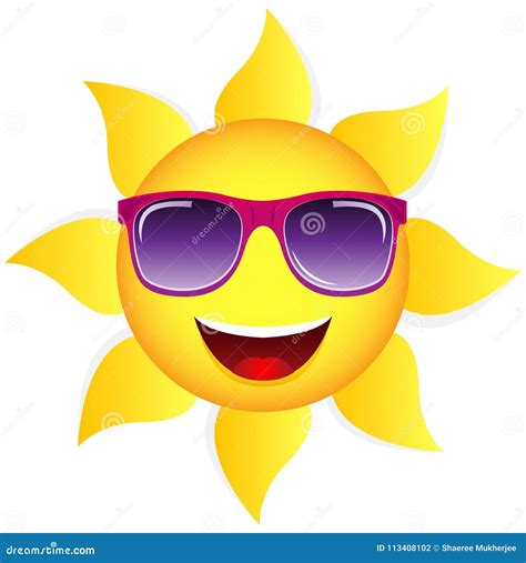 Vector Cartoon Sun with Sunglasses Stock Vector - Illustration of ...