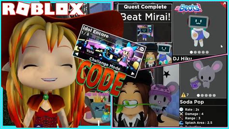 🎵 (LOUD) CODE! SODA POP HERO! IDOL ENCORE MAP! DJ HIKU SKIN! ROBLOX ...