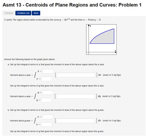 Solved Asmt 13 - Centroids of Plane Regions and Curves: | Chegg.com