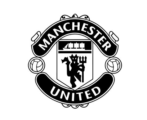 Manchester United Football Club Logo Symbol White And Black Design ...