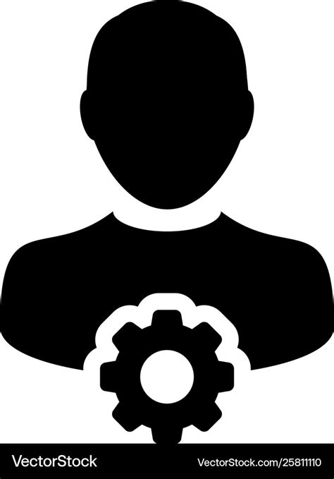 Admin icon male person profile avatar with gear Vector Image