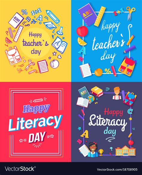 Happy teachers day posters Royalty Free Vector Image