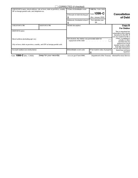 Free IRS 1099-C Form - PDF – eForms