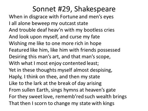 parancs követség Szakképzett shakespeare sonnet 29 idegenkedés ...