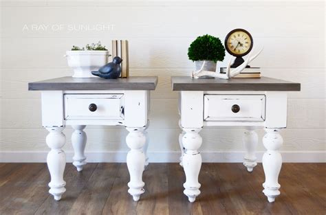 White Farmhouse Chairside Table