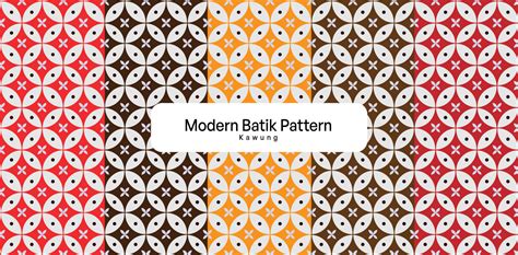 Modern Batik Pattern Called Kawung From Indonesia Country Vector ...