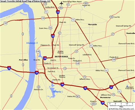 Baton Rouge Map - TravelsFinders.Com