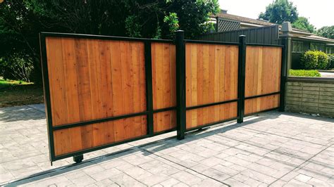 Wooden Driveway Gate Kit | Wrought Iron, No Pickets, Vertical Ironwood ...