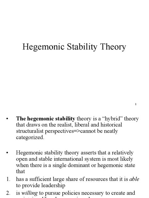 Hegemonic Stability Theory | Hegemony | Public Good